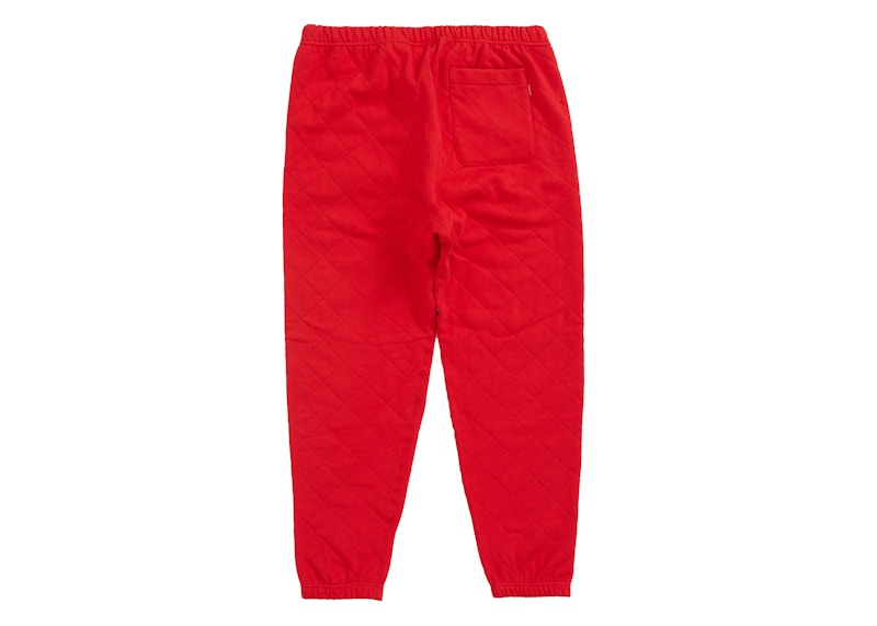 Supreme Quilted Sweatpant Red 圖 2
