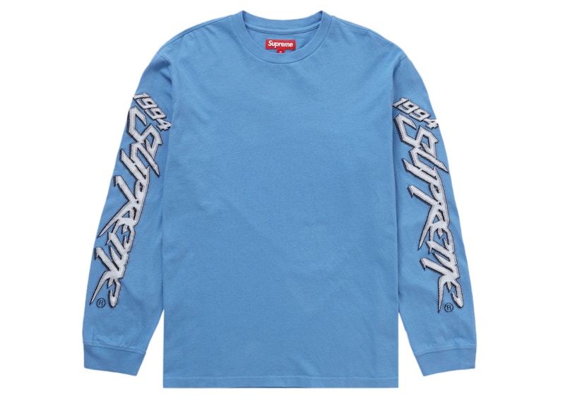 Buy Supreme 赛车拼布长袖上衣 蓝色