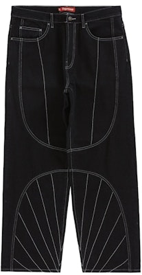 Supreme Jean Negro Ajuste Suelto Bordado Radial Buy Supreme Jean Negro Ajuste Suelto Bordado Radial