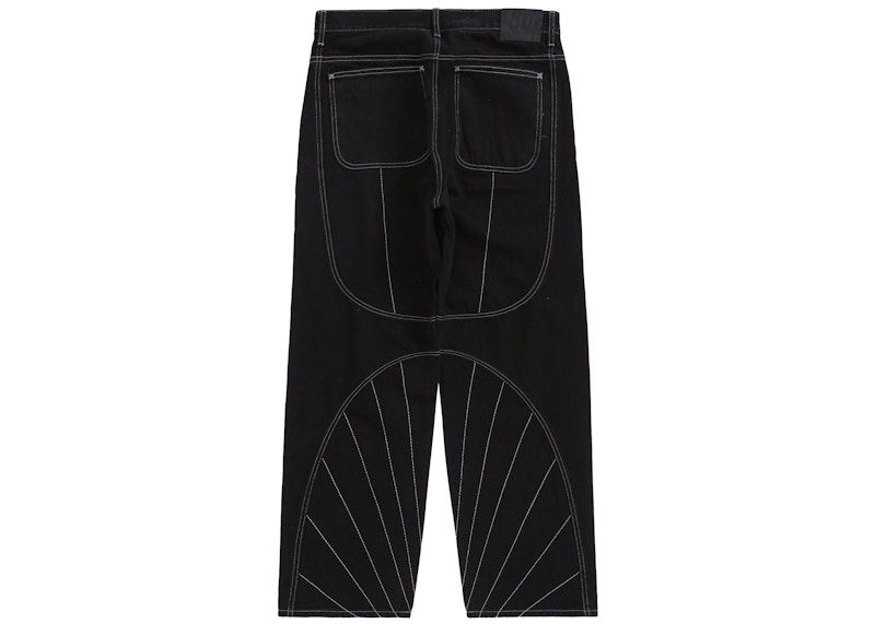 Order Supreme Jean Negro Ajuste Suelto Bordado Radial