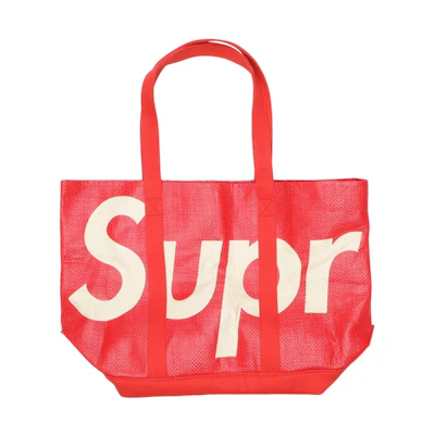 Supreme Raffia Tote Red