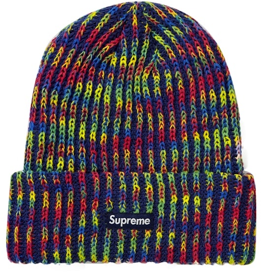 supreme-rainbow-knit-loose-gauge-beanie-fw-21-navy