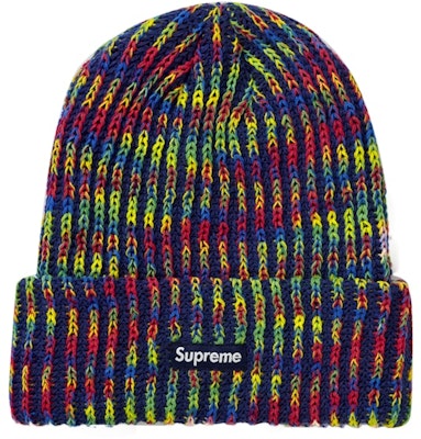 Supreme Rainbow Knit Loose Gauge Beanie (FW21) Navy - Topi Beanie Biru Gelap Buy Supreme Rainbow Knit Loose Gauge Beanie (FW21) Navy - Topi Beanie Biru Gelap