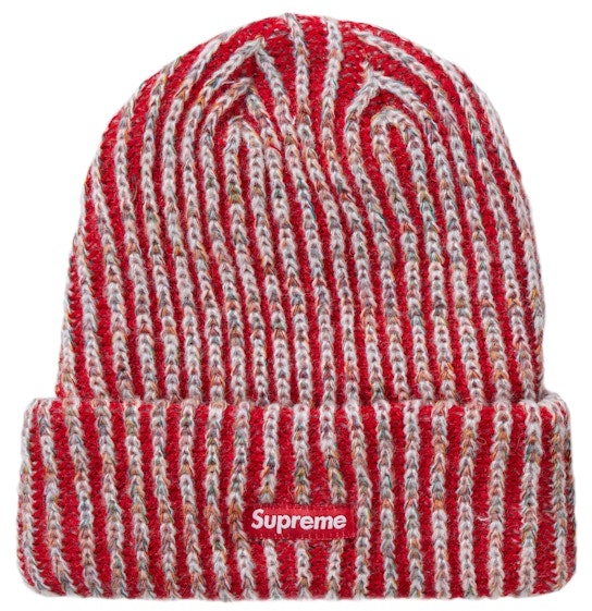 supreme-rainbow-knit-loose-gauge-beanie-red