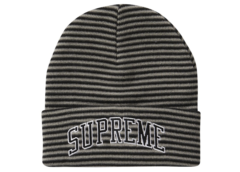 Supreme Rainbow Stripe Beanie Black