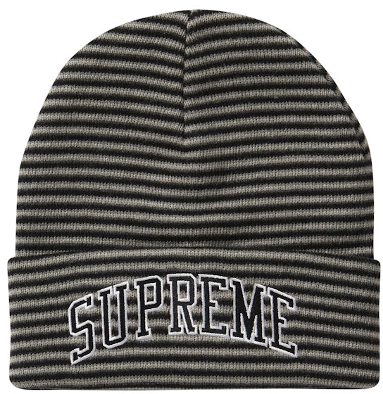 supreme-rainbow-stripe-beanie-black