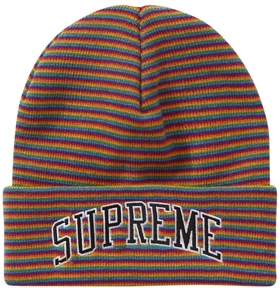 supreme-rainbow-stripe-beanie-multicolor