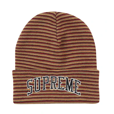 Supreme Rainbow Stripe Beanie Orange