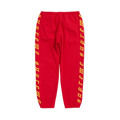 Supreme Raised Embroidery Sweatpant Red