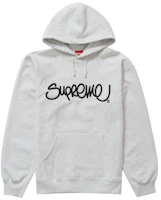Supreme Raised Handstyle Hooded Sweatshirt Ash Grey Supreme Raised Handstyle Hooded Sweatshirt Ash Grey