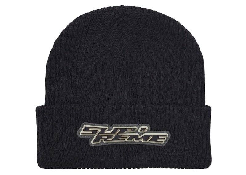 Supreme Raised Logo Patch Beanie Black