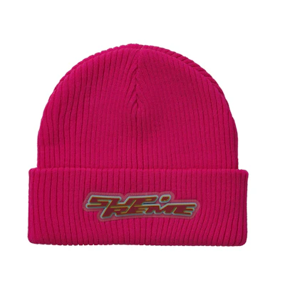 Supreme Raised Logo Patch Beanie Pink