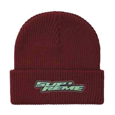 Supreme Raised Logo Patch Beanie Red
