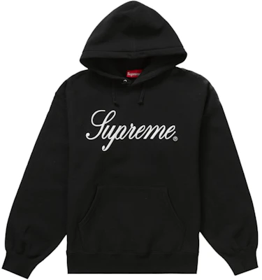 Supreme Raised Script Hooded Sweatshirt Black Buy Supreme Raised Script Hooded Sweatshirt Black