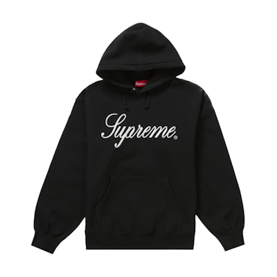 Supreme Raised Script Hooded Sweatshirt Black