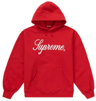 Supreme Raised Script Hooded Sweatshirt Red Supreme Raised Script Hooded Sweatshirt Red
