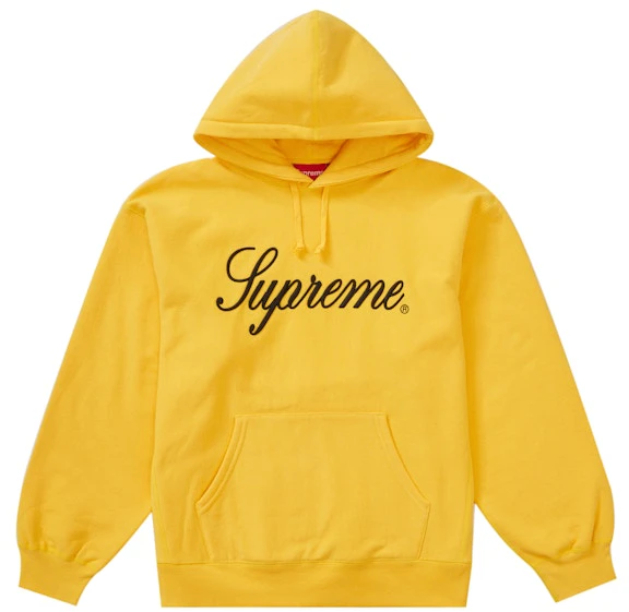 supreme-raised-script-hooded-sweatshirt-yellow