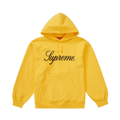 Supreme Raised Script Hooded Sweatshirt Yellow