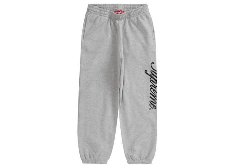 Supreme Raised Script Sweatpant Heather Grey