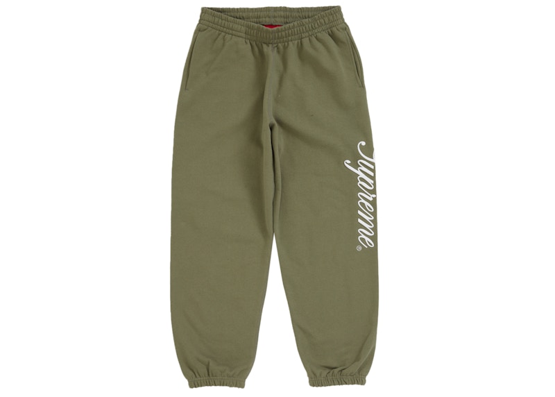 Supreme Raised Script Sweatpant Light Olive