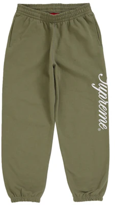 Supreme Raised Script Sweatpant Light Olive Buy Supreme Raised Script Sweatpant Light Olive