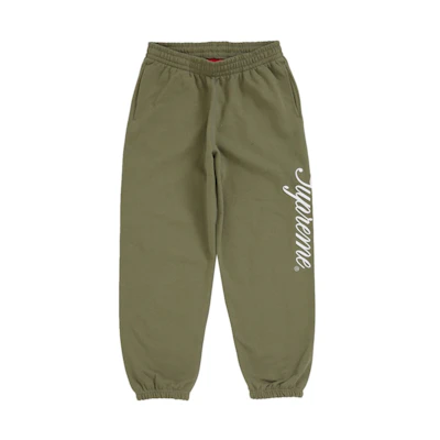 Supreme Raised Script Sweatpant Light Olive