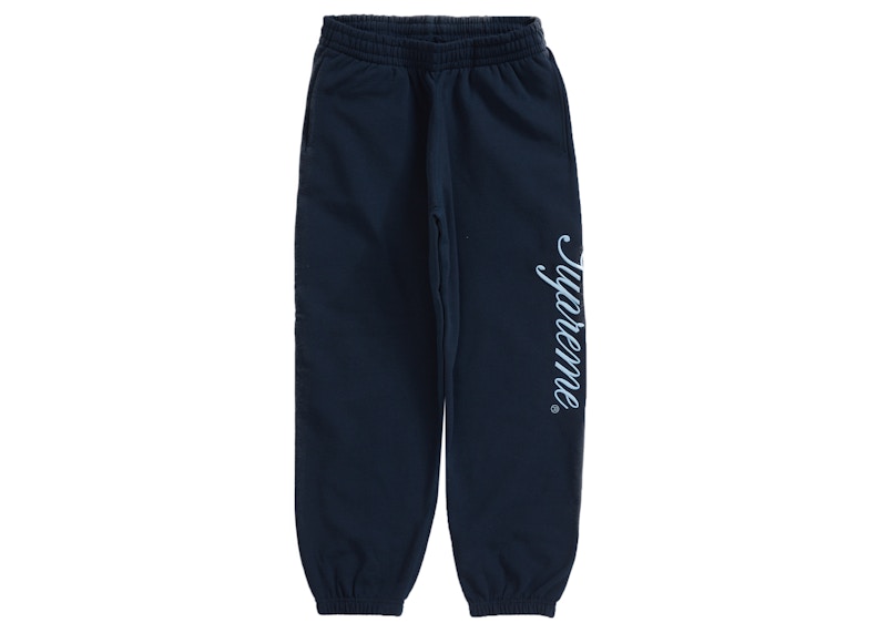 Buy 슈프림 레이즈드 스크립트 스웻팬츠 (네이비)
