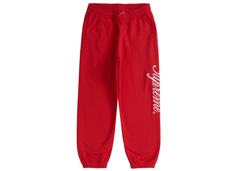 Supreme Raised Script Sweatpant Red