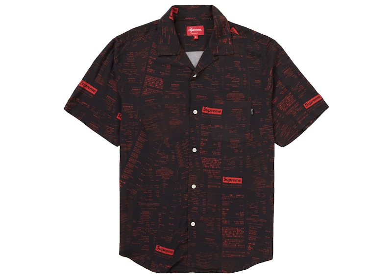 Supreme Receipts Rayon SS Shirt Black