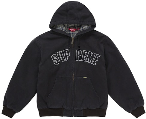 Supreme 反光弧形連帽工作外套 黑色 Order Supreme 反光弧形連帽工作外套 黑色