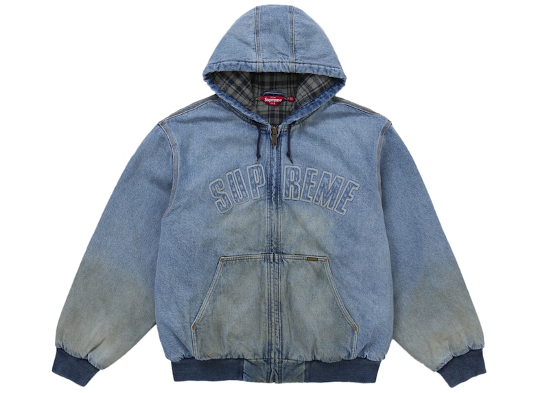 Supreme Reflective Arc Hooded Work Jacket Denim