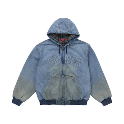 Supreme Reflective Arc Hooded Work Jacket Denim