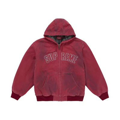 Supreme Reflective Arc Hooded Work Jacket Red