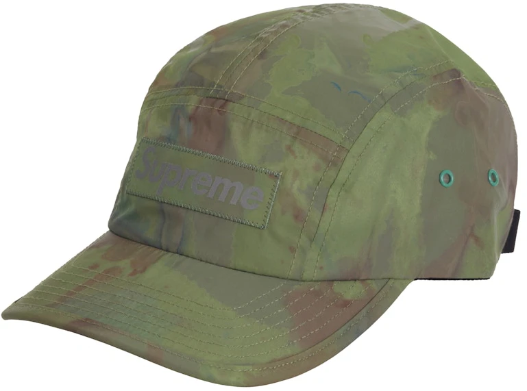 supreme-reflective-dyed-camp-cap-green