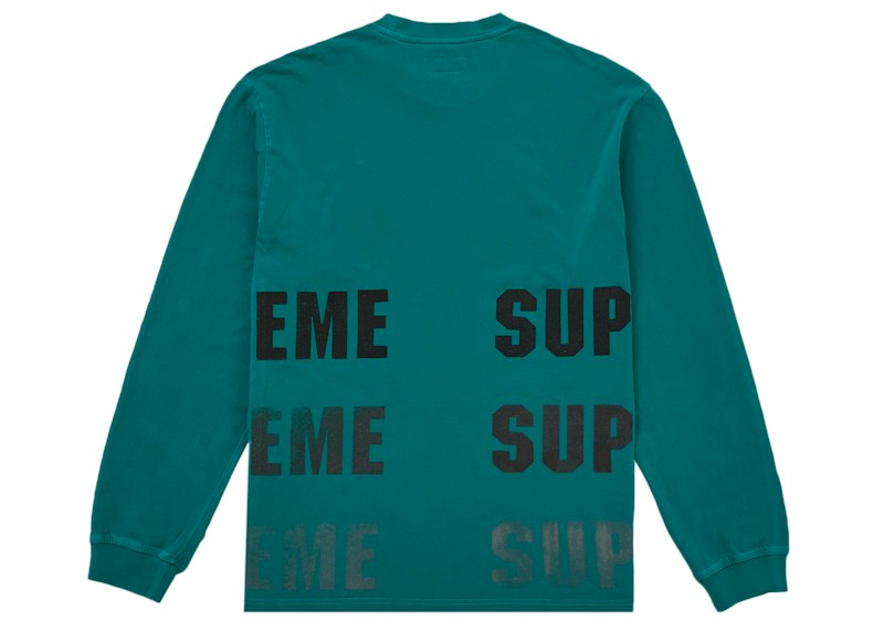 Lookbook Supreme 反光长袖上衣 (FW26) 蓝绿色