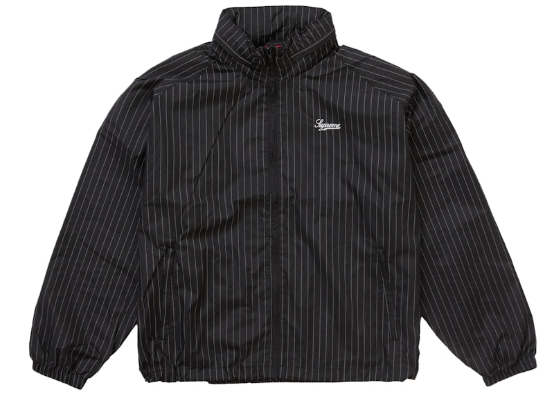 Supreme Reflective Pinstripe Track Jacket Black