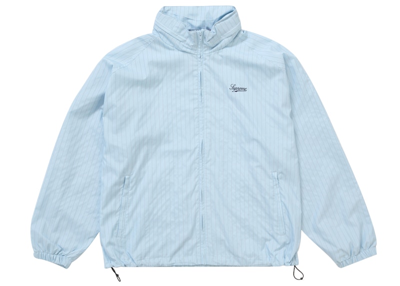 Supreme Reflective Pinstripe Track Jacket Light Blue