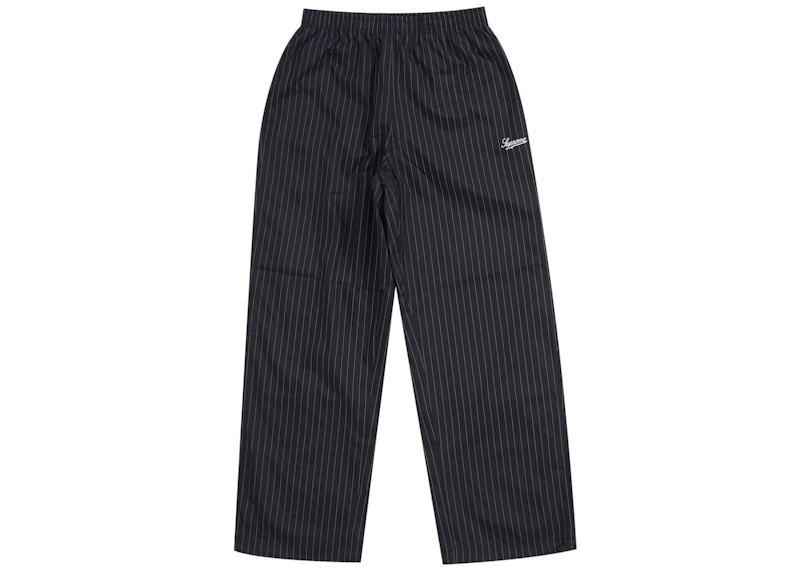 Buy Supreme 反光条纹黑色运动裤