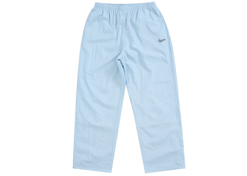 Supreme Reflective Pinstripe Track Pant Light Blue