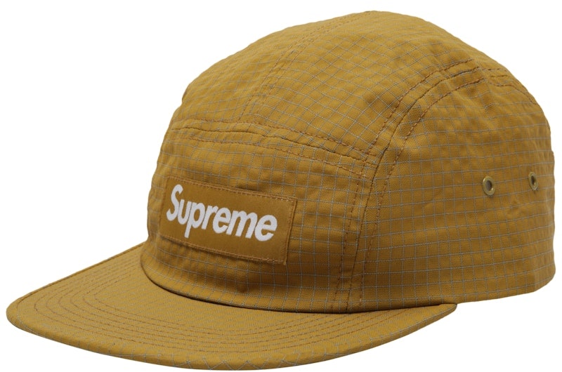 supreme-reflective-ripstop-camp-cap-gold