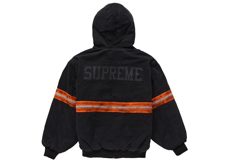 Order Chaqueta de Trabajo con Capucha y Raya Reflectante Supreme Negra