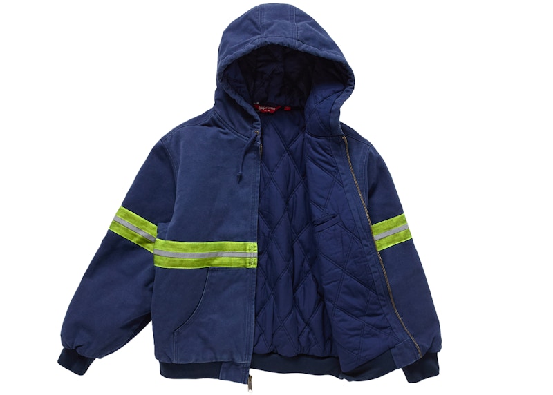 Supreme Reflective Stripe Hooded Work Jacket Navy 圖 2
