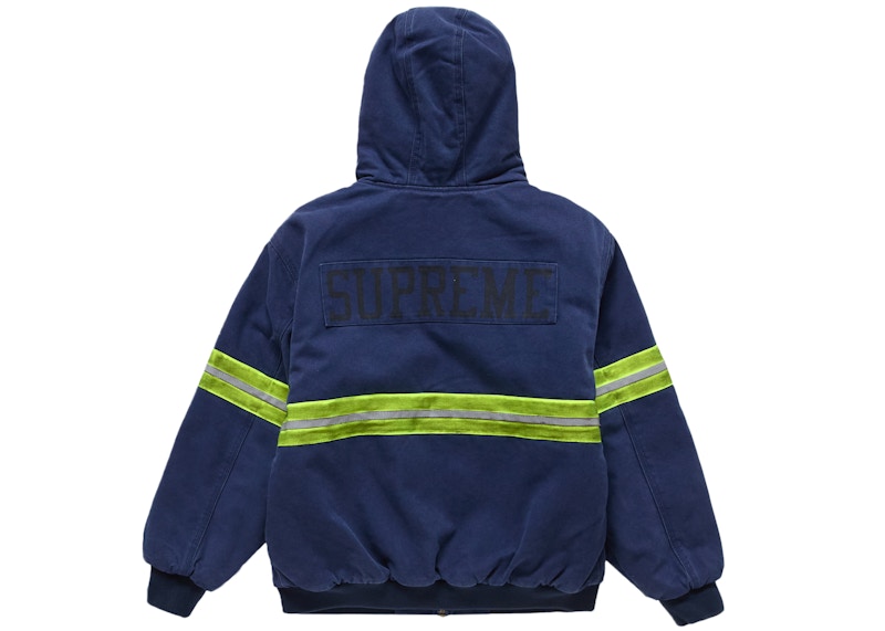 Supreme Reflective Stripe Hooded Work Jacket Navy 圖 3