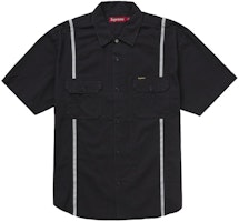 Supreme Reflective Stripe S/S Work Shirt Black Supreme Reflective Stripe S/S Work Shirt Black