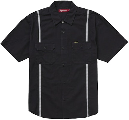 Camisa Negra Supreme Reflective Stripe S/S Work Shirt. Buy Camisa Negra Supreme Reflective Stripe S/S Work Shirt.