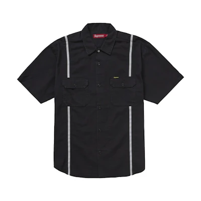 Supreme Reflective Stripe S/S Work Shirt Black