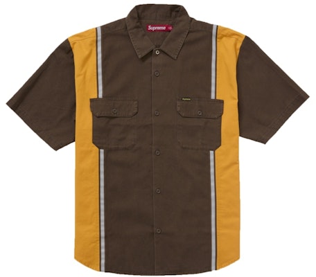 Supreme Kemeja Kerja Coklat dengan Garis Reflektif Pendek. Buy Supreme Kemeja Kerja Coklat dengan Garis Reflektif Pendek.