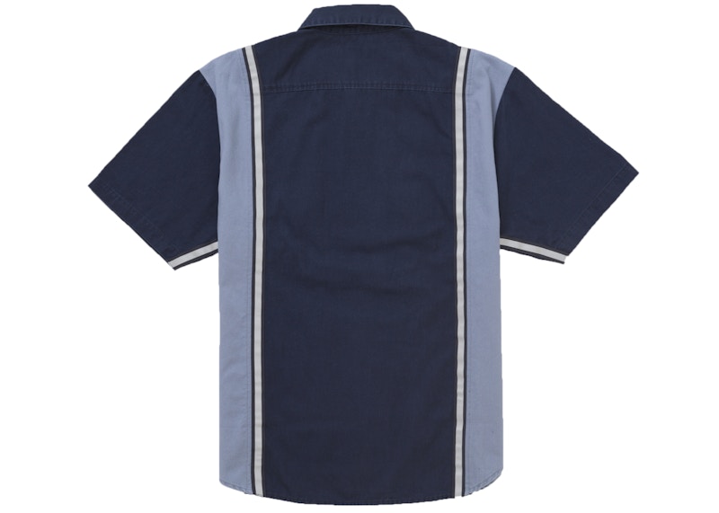 Supreme Reflective Stripe S/S Work Shirt Navy 圖 2