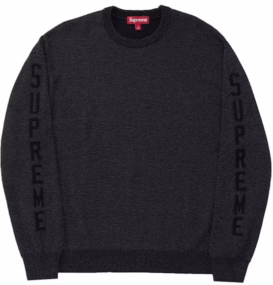 supreme-reflective-sweater-black