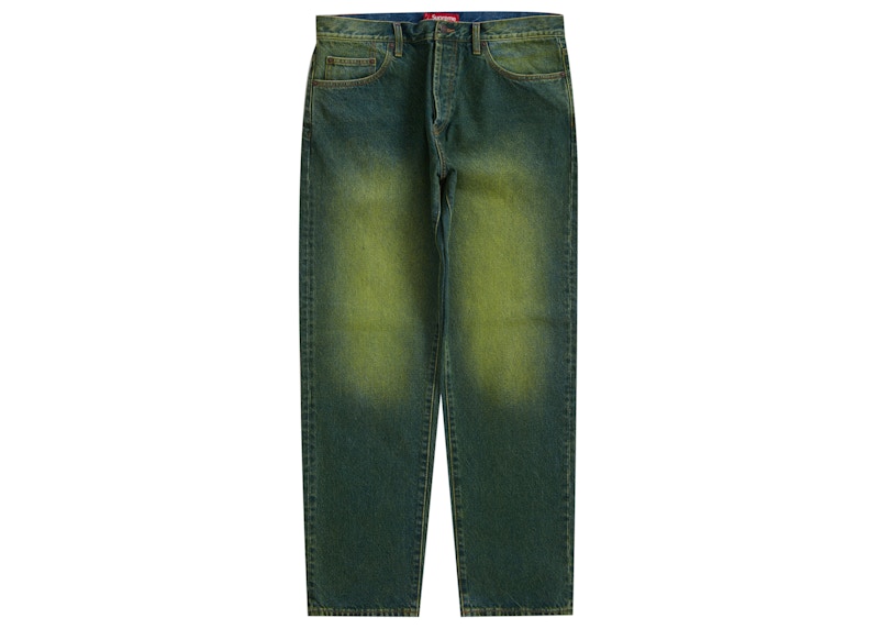 Supreme Regular Jean Overspray Green